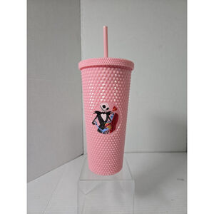 20 oz Plastic Textured Tumbler Pink Disney Nightmare Before Christmas